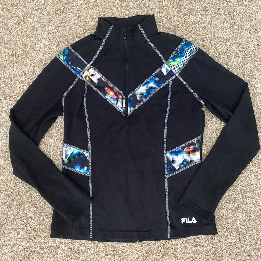 Fila Sport Women's Black Running Quarter Zip Size M